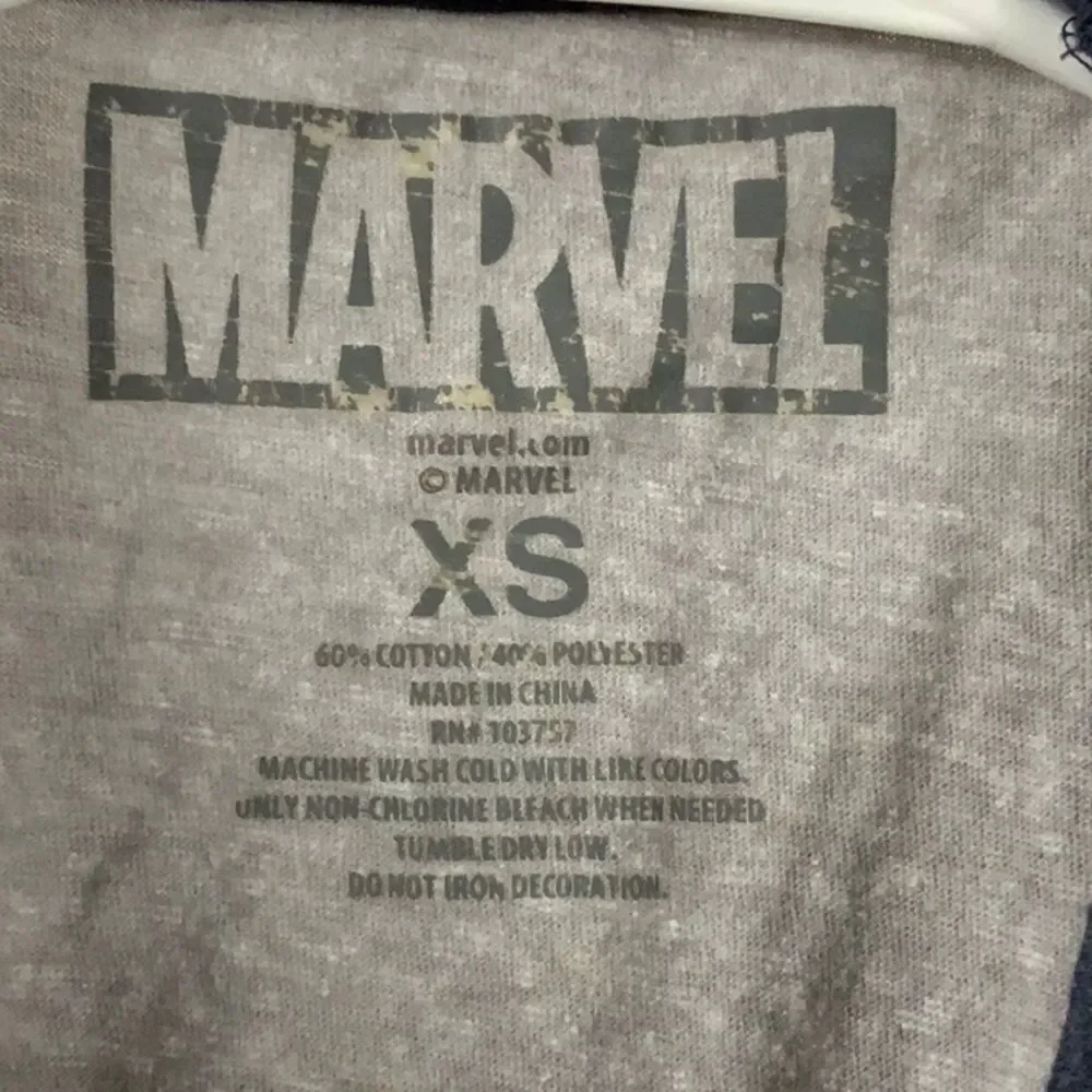 Marvel Captain America Baseball Tee Raglan Sleeve Graphic Print Tee XS Adult
